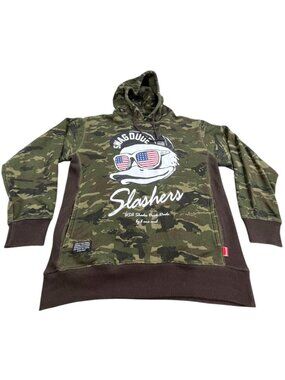 Duck Dude B ONE SOUL Hoodie Men Large Camo Slasher Sweatshirt Streetwear USA Y2K